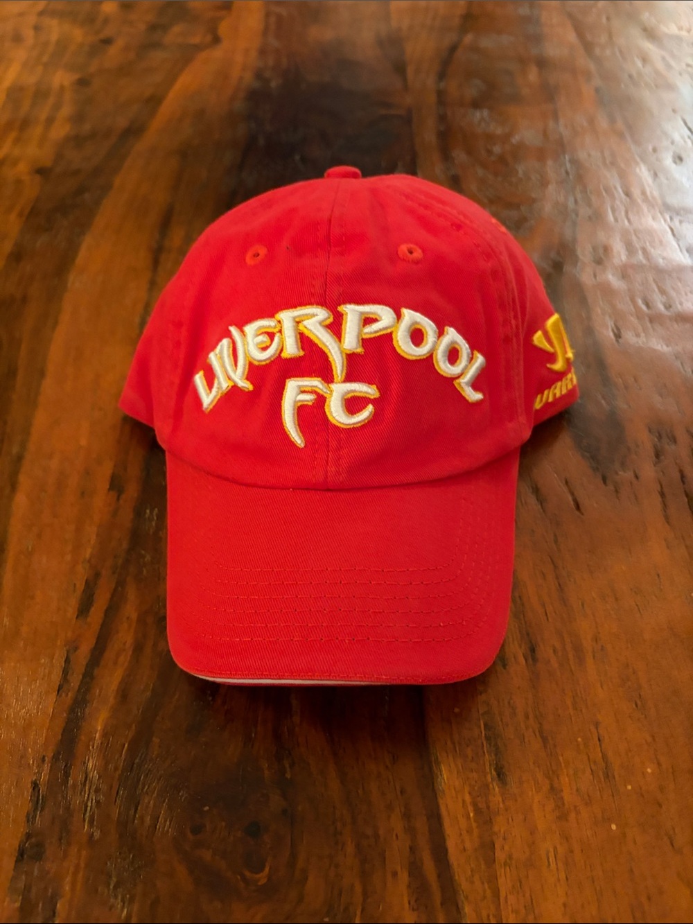 Rare Liverpool FC Warrior Red Baseball Cap with Yellow Embroidery